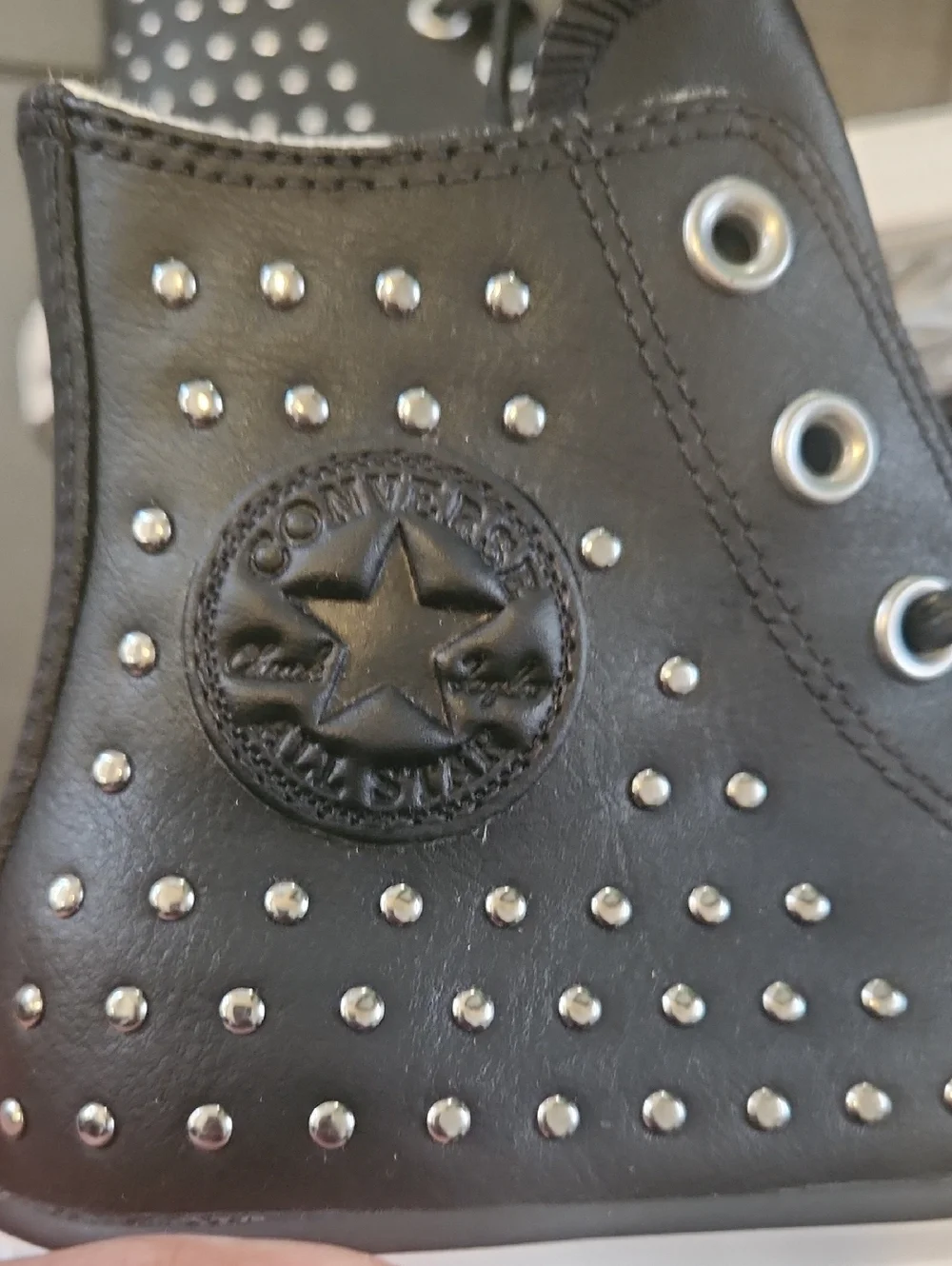 New Converse Black Studded High-Top Sneakers - Picture 7 of 9